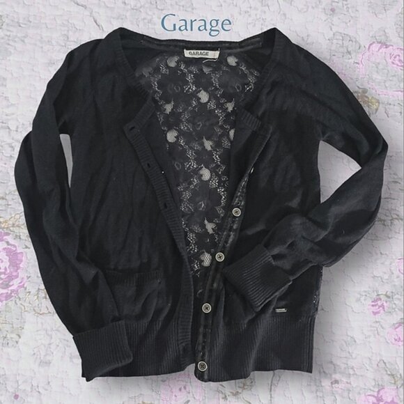 Garage Scoop Neck Lace Cardigan - Picture 6 of 16